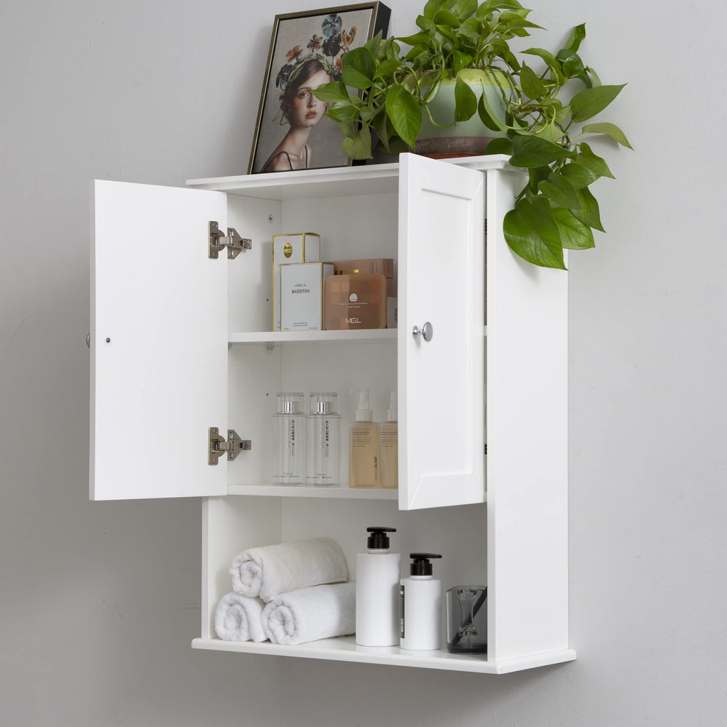 White Wall Mounted Wooden Bathroom Cabinet A615