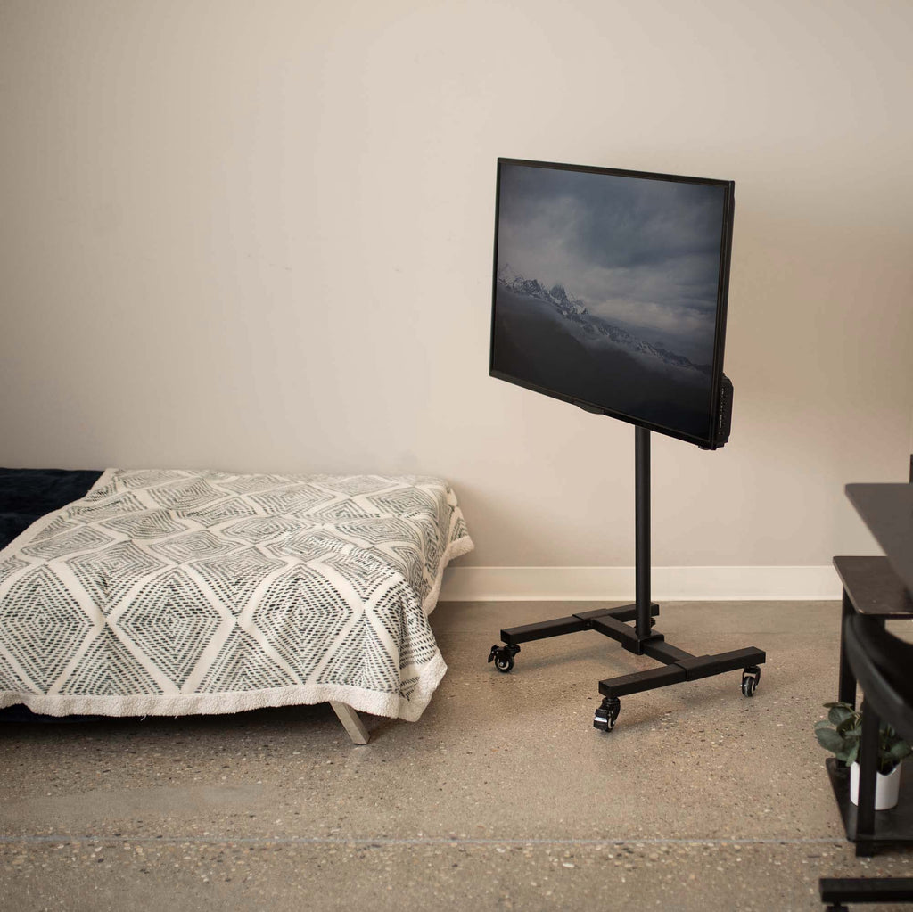 Black Rolling TV Cart for 13 to 50 inch Screens I390