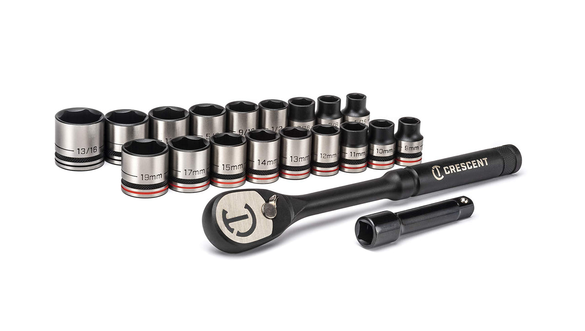 20 Piece 3/8" Drive 6 Point SAE/Metric Mechanics Tool Set J174602