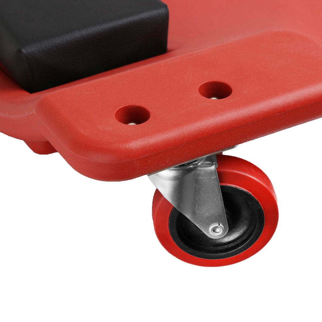 Red 40 Inch Plastic Rolling Creeper R811
