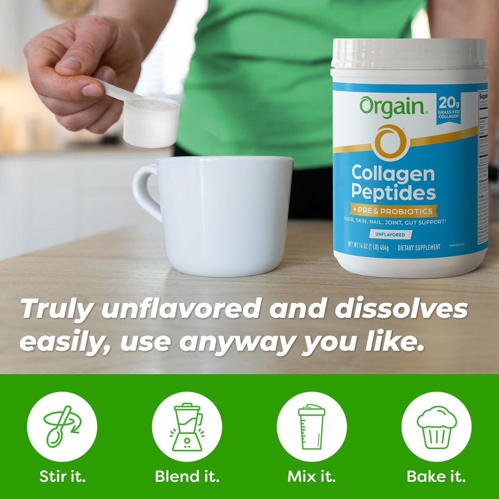 Collagen Peptides + Prebiotic & Probiotics Powder, 1lb C825126