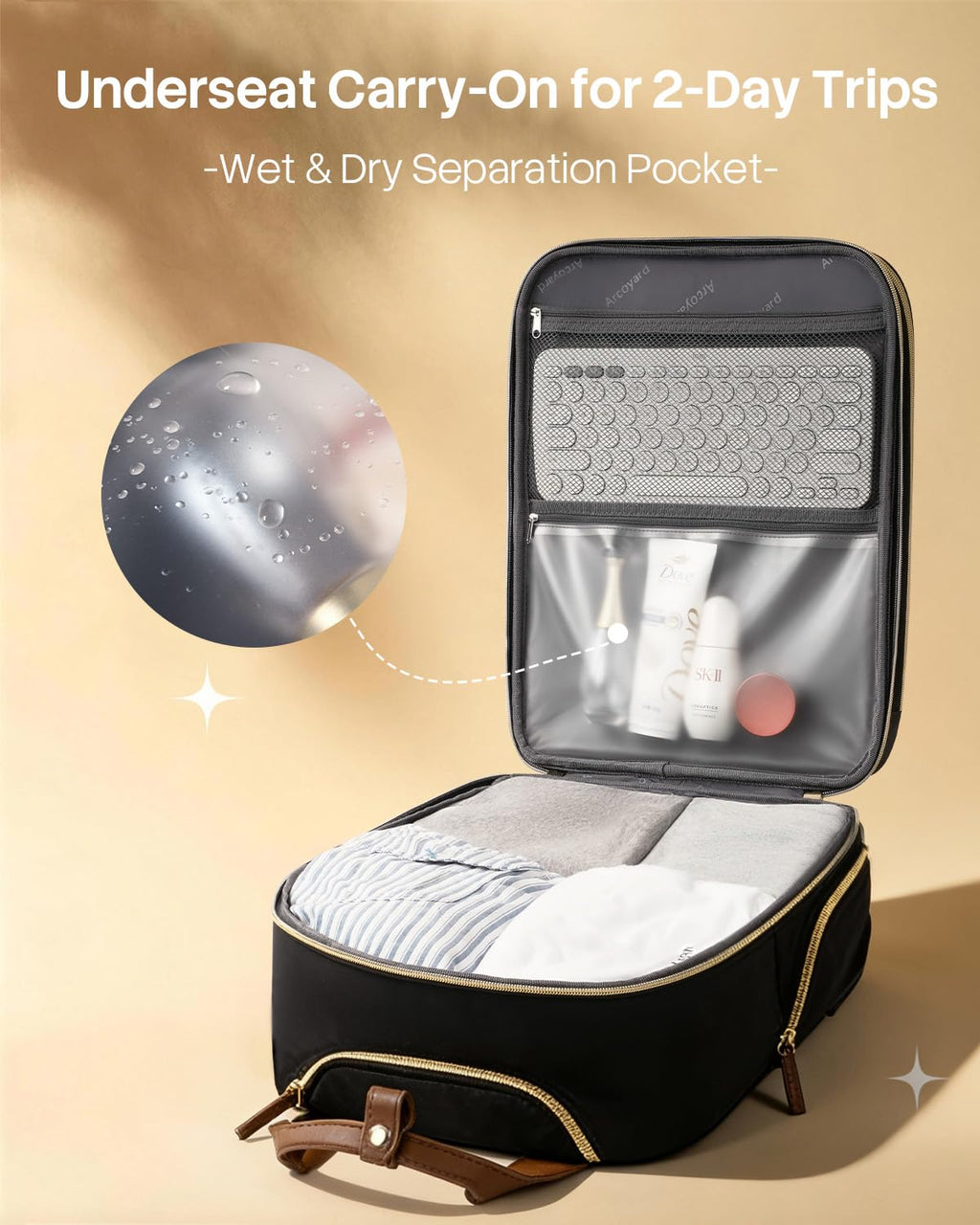 Underseat Carry On Luggage with Wheels G999