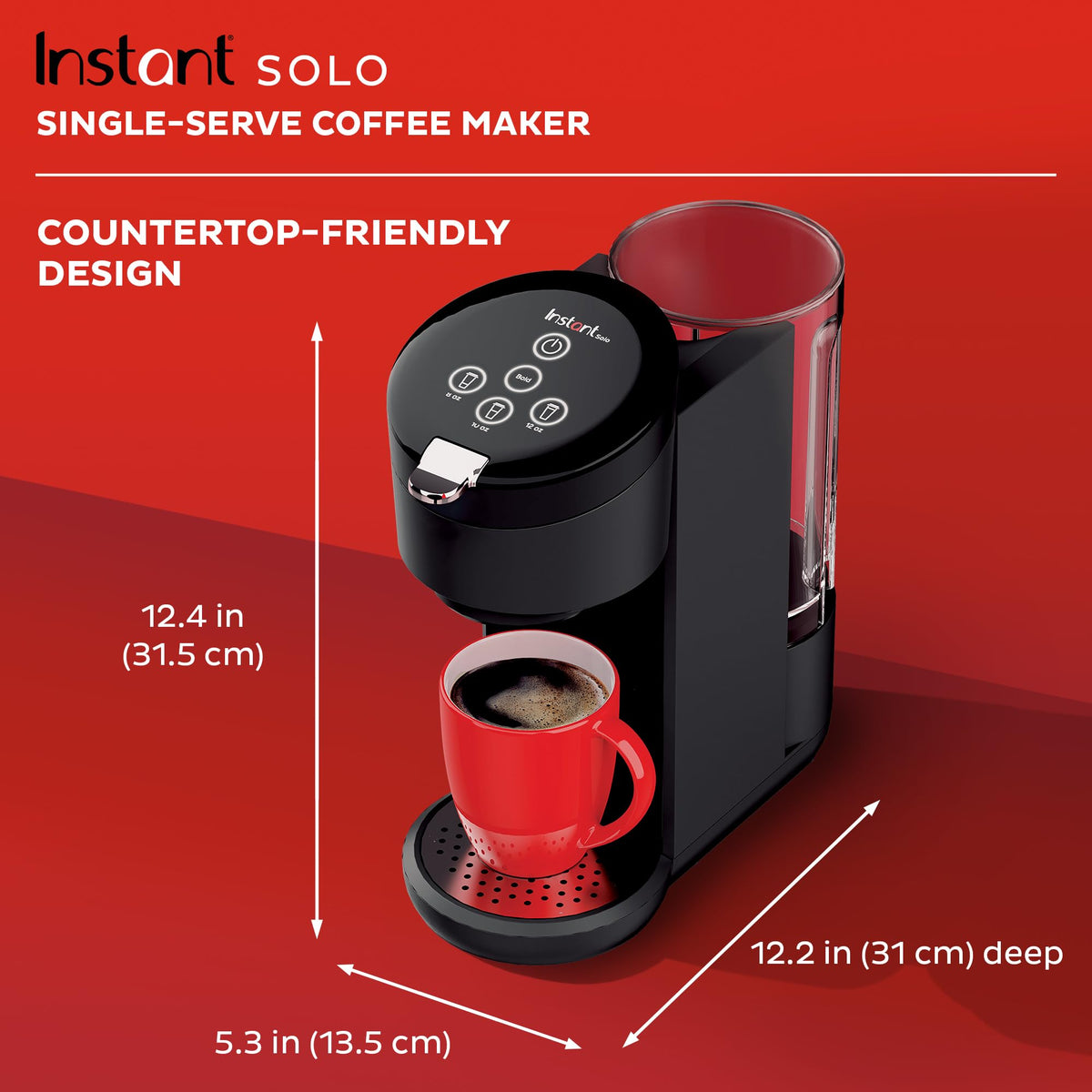 Single Serve K-Cup Pod Compatible Coffee Maker with 40oz Water Reservoir, Black E690527