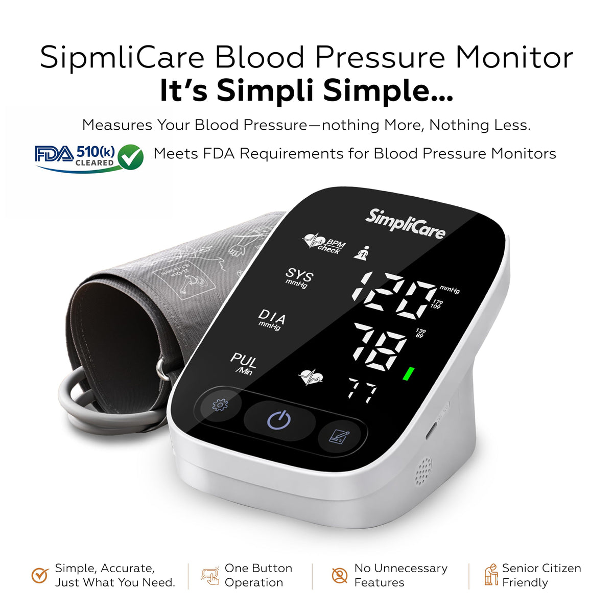 Blood Pressure Monitor with XL Cuff and LED Display J26512