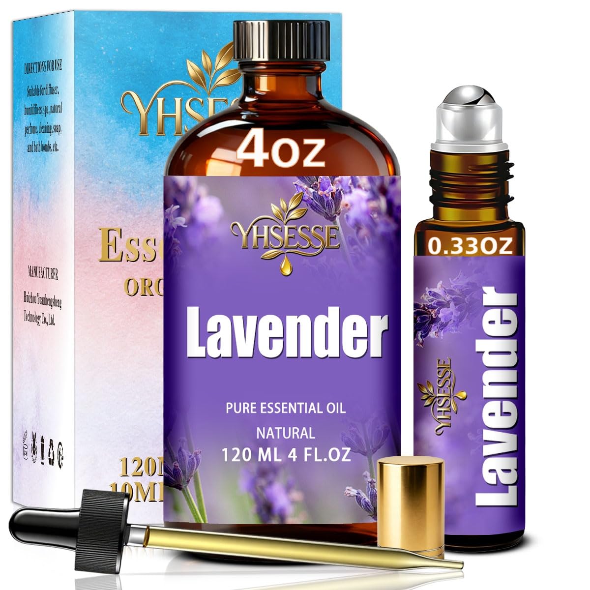 Lavender 4 Fl Oz and Tea Tree 16 Fl Oz Essential Oil B5355