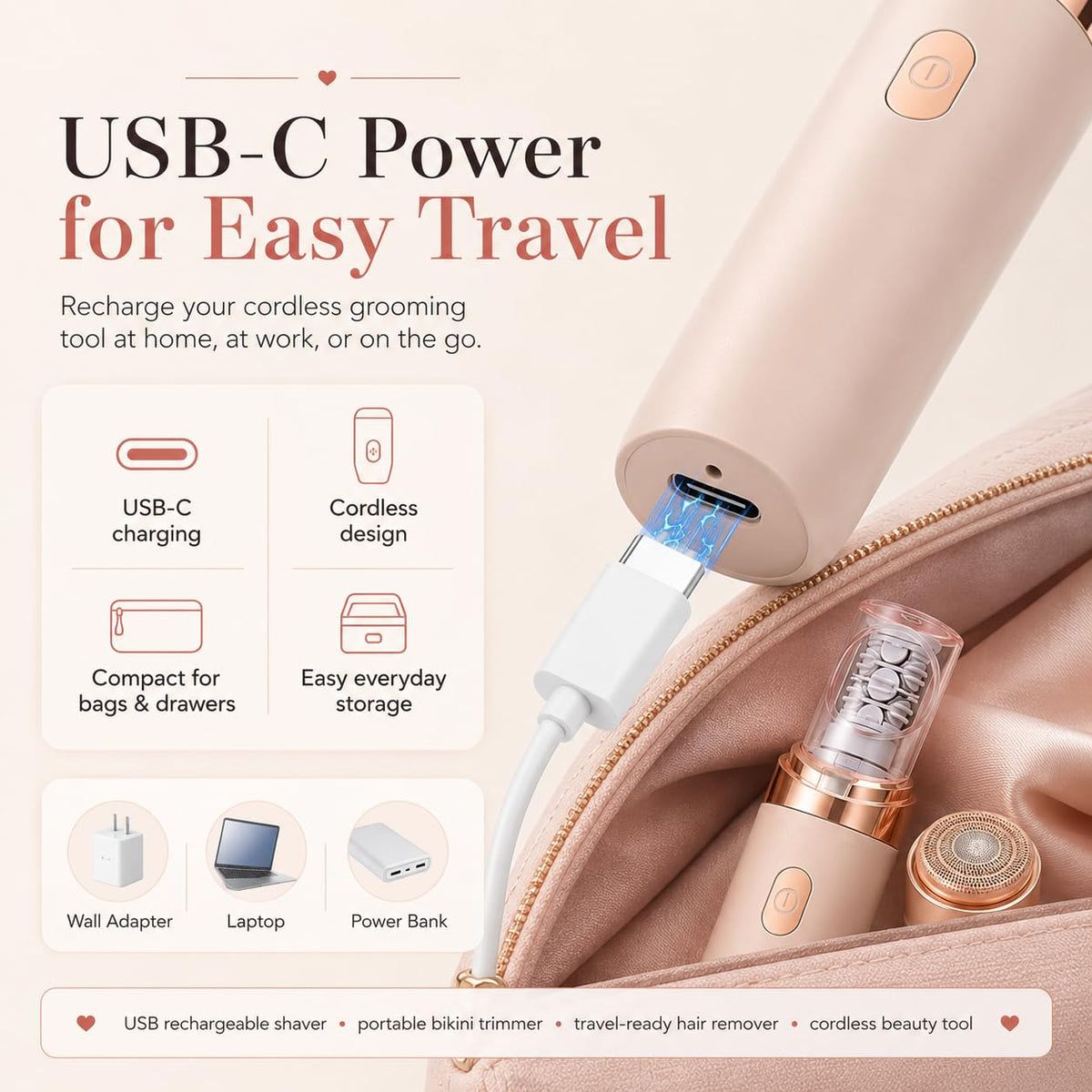 2-in-1 Facial Hair Remover with LED Light D9786