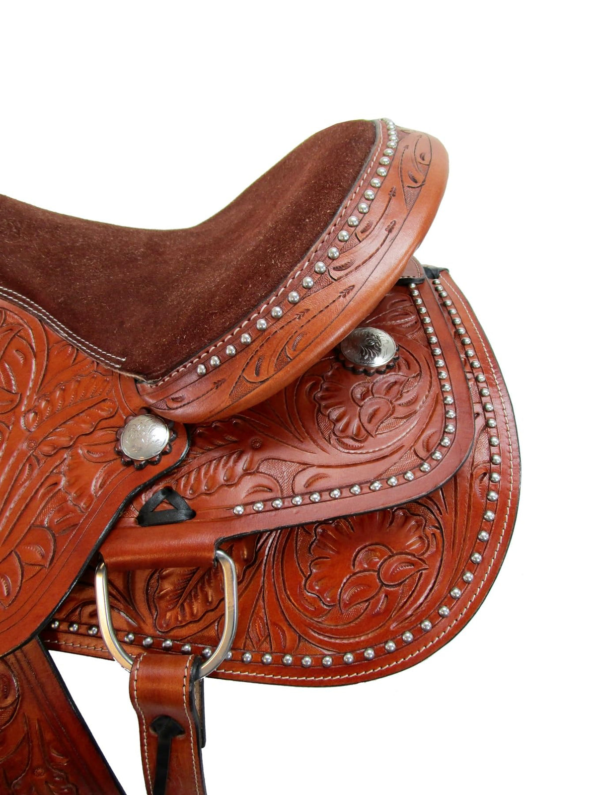 Tooled Leather Western Horse Saddle 15 16 17 18 Q3018