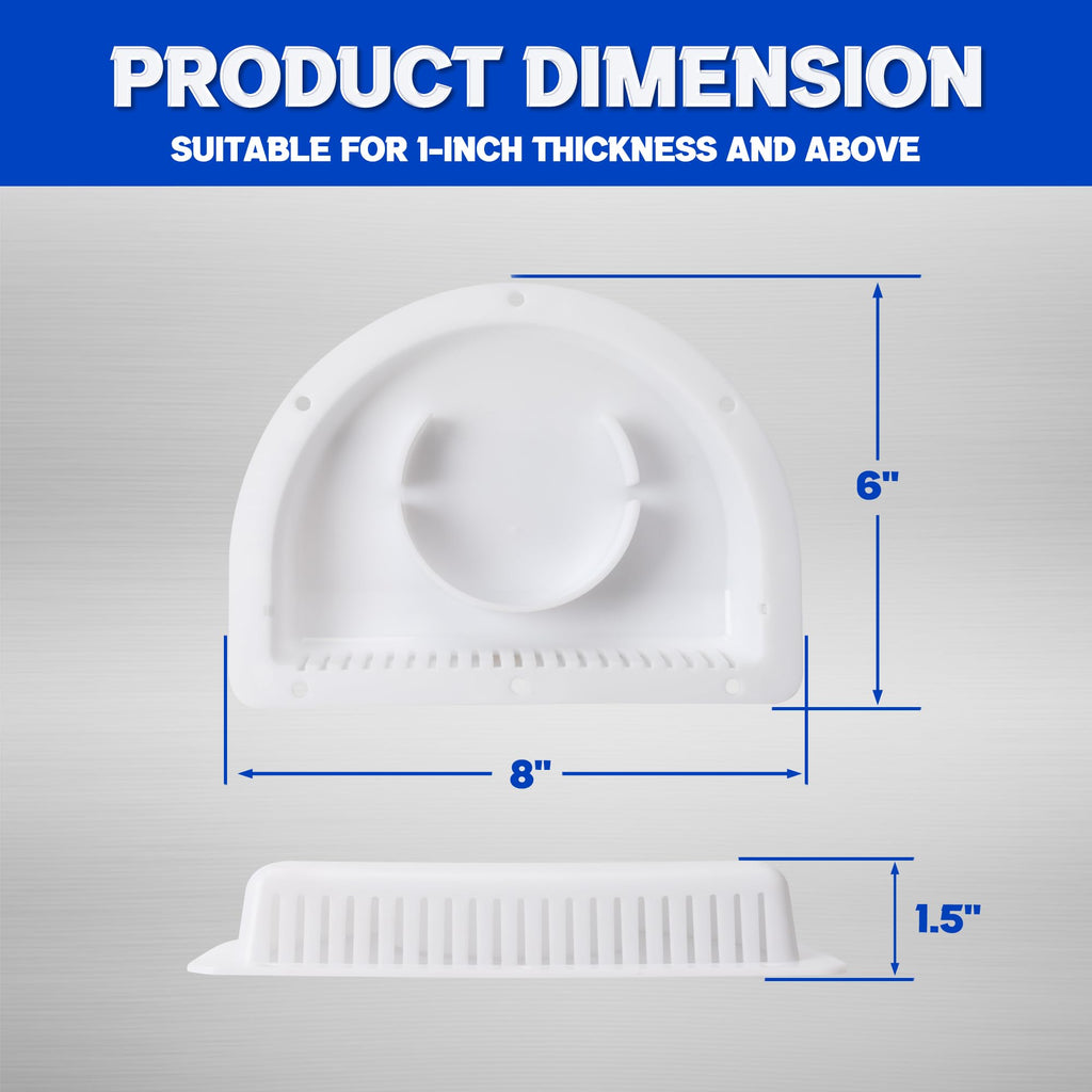 Trailer RV Sidewall Exhaust Vent Fan Kit with Cover, 2 Pack I84360