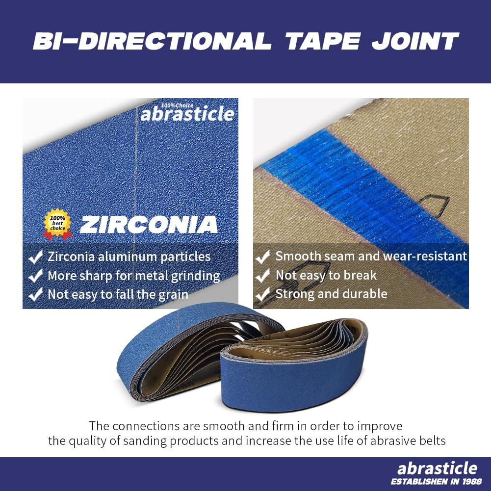 4" x 36" Zirconia Sanding Belts, 10 PCS Assorted Grits P92959