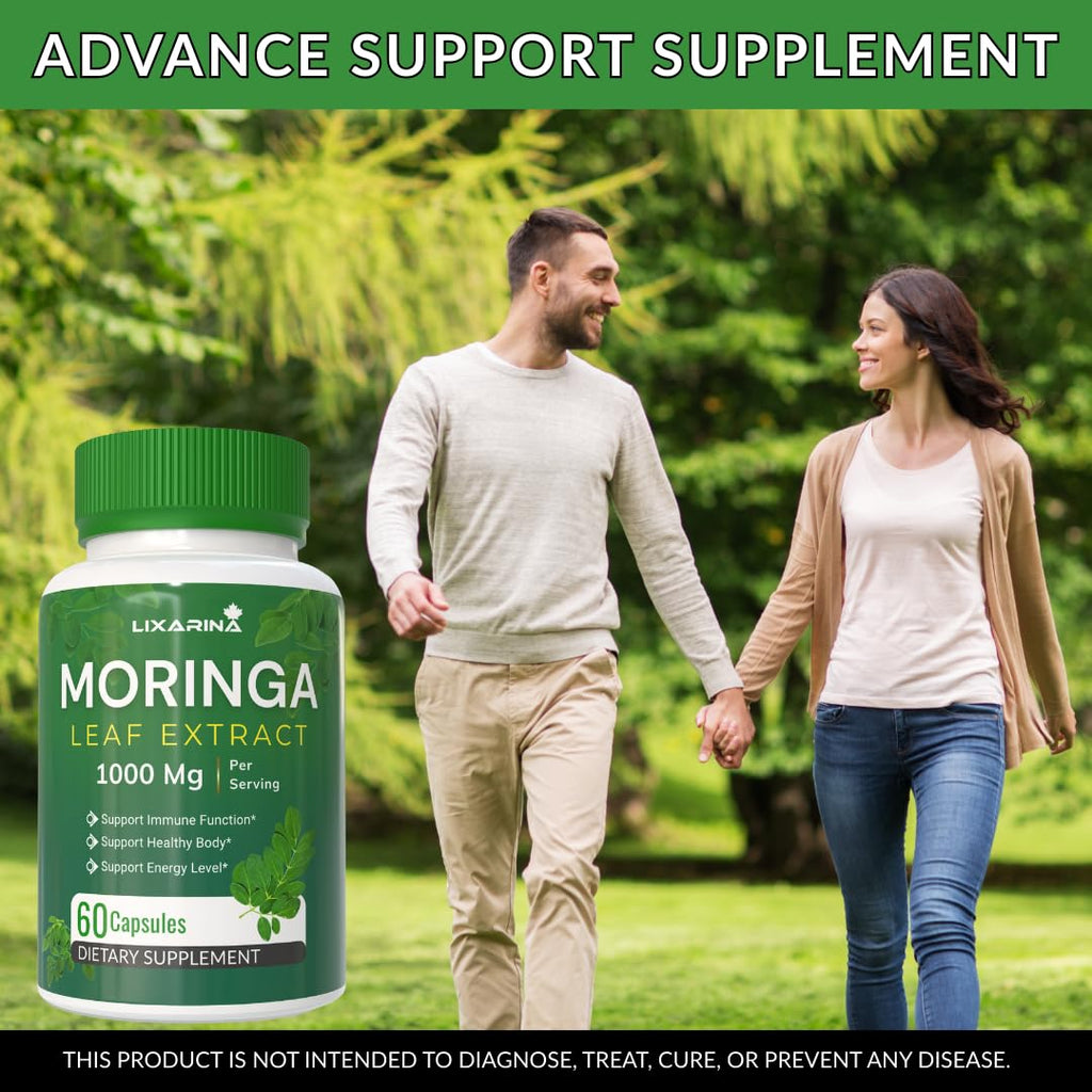 Moringa Capsules Organic 1000MG 60 Count Pack-2 E561538