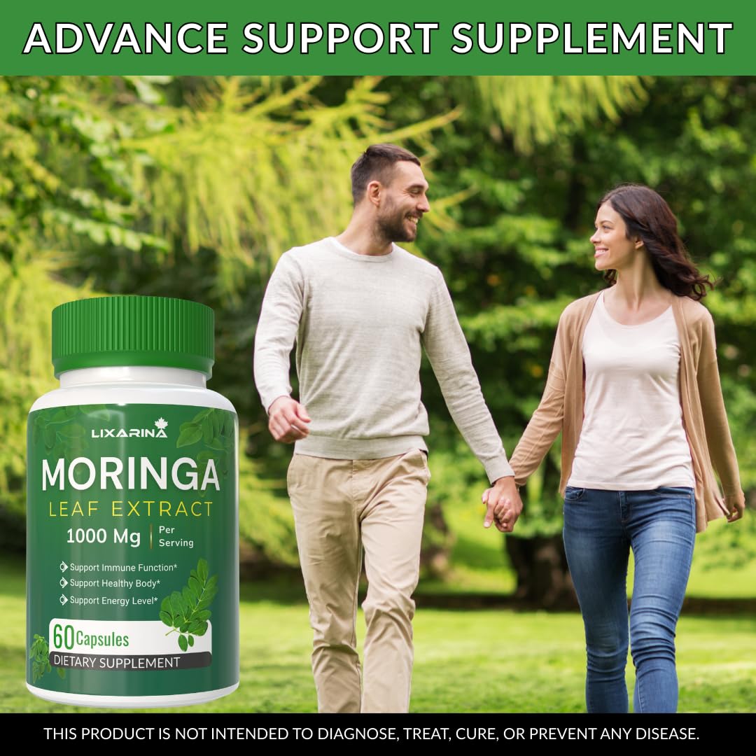 Moringa Capsules Organic 1000MG 60 Count Pack-2 E561538
