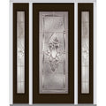 Brown Steel Left Hand In-Swing Exterior Prehung Door with Sidelites H859848