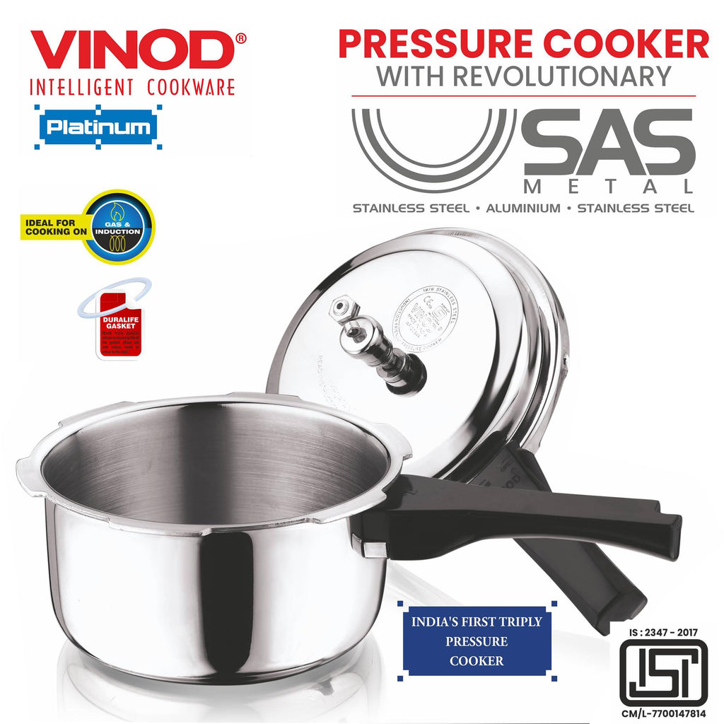 Triply Stainless Steel Pressure Cooker 68 oz M252