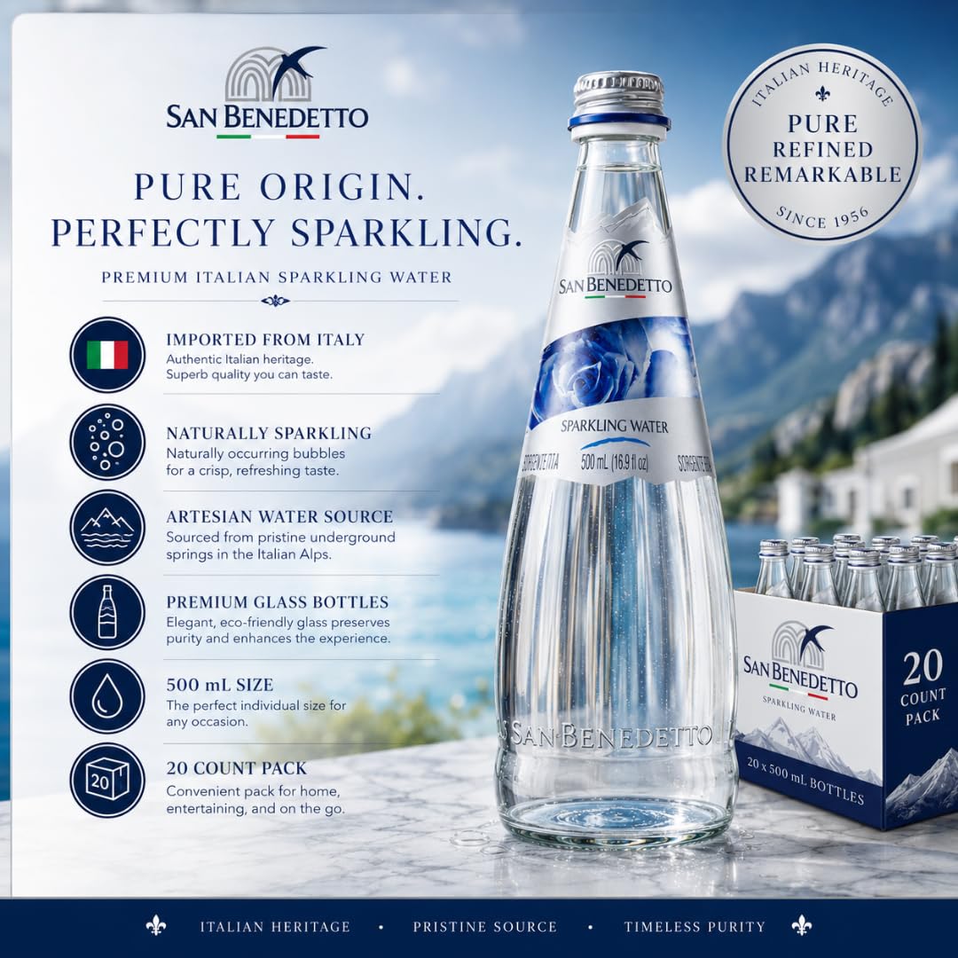 Sparkling Mineral Water 500 mL 20 Pack Glass Bottles D450752