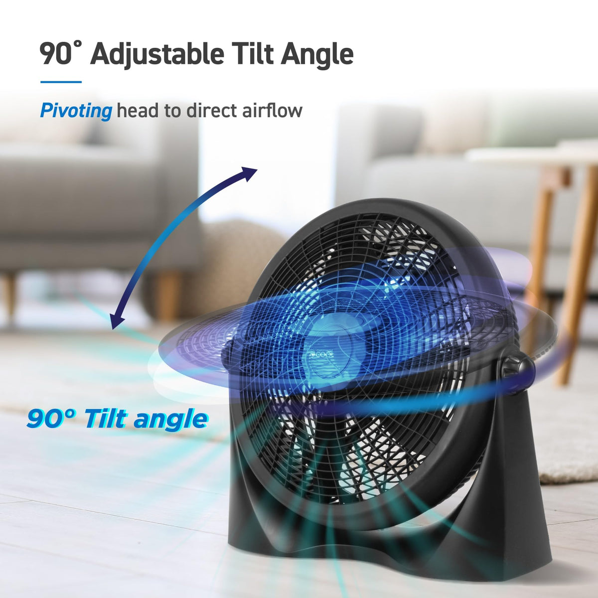 16 Inch High Velocity Floor Fan, Black E421838