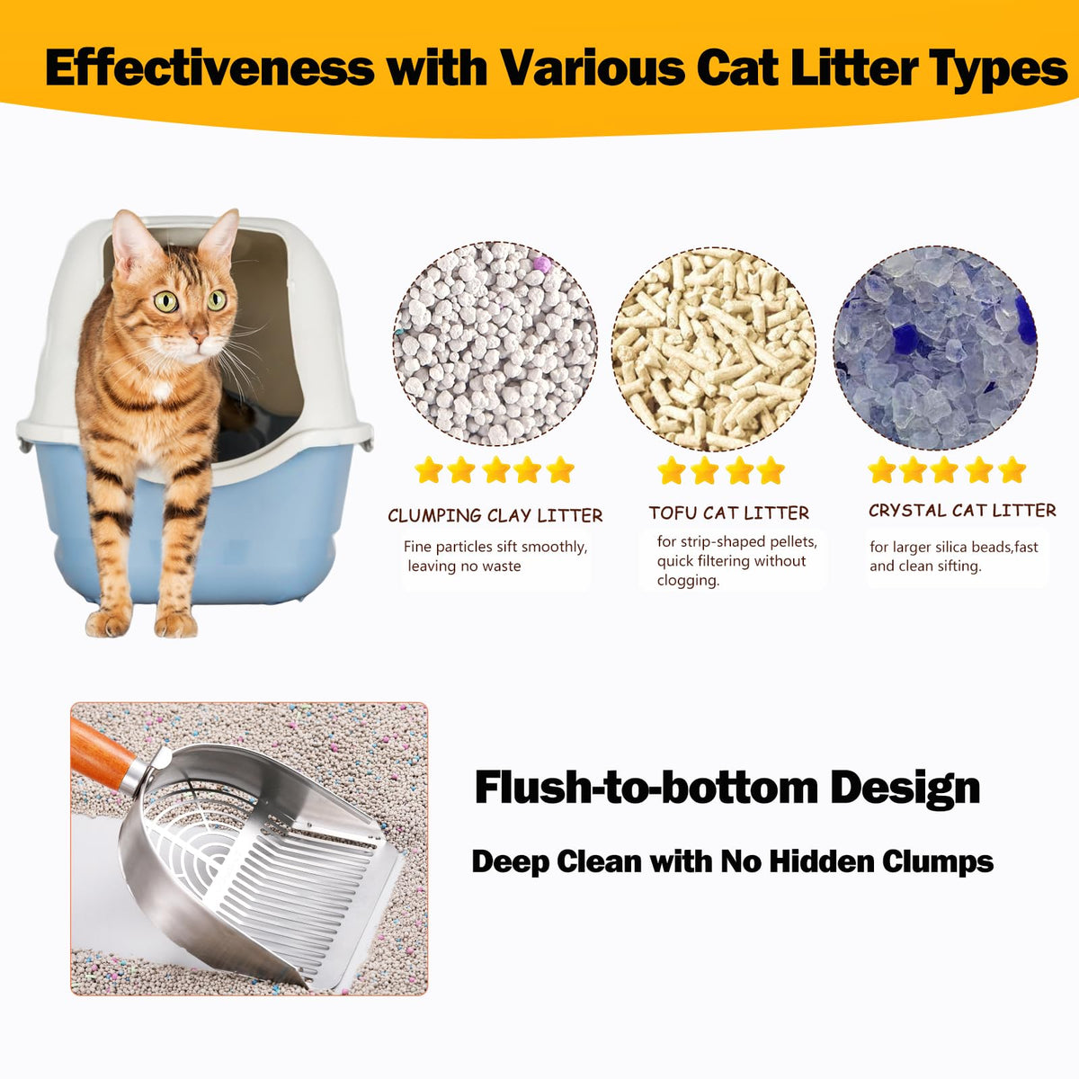 304 Stainless Steel Cat Litter Scoop with Holder Stand M872026