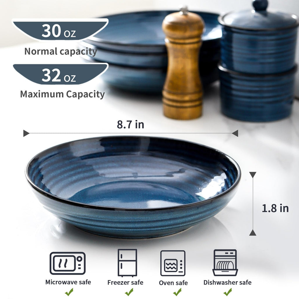 32 Oz Ceramic Serving Bowls Set of 4 H910