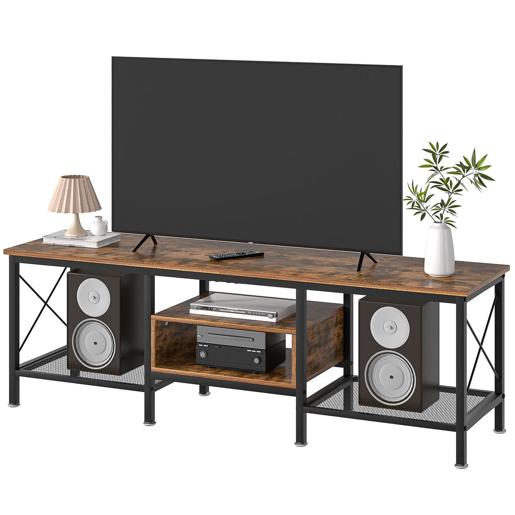 70 Inch 3-Tier TV Stand with Open Storage Shelves I852