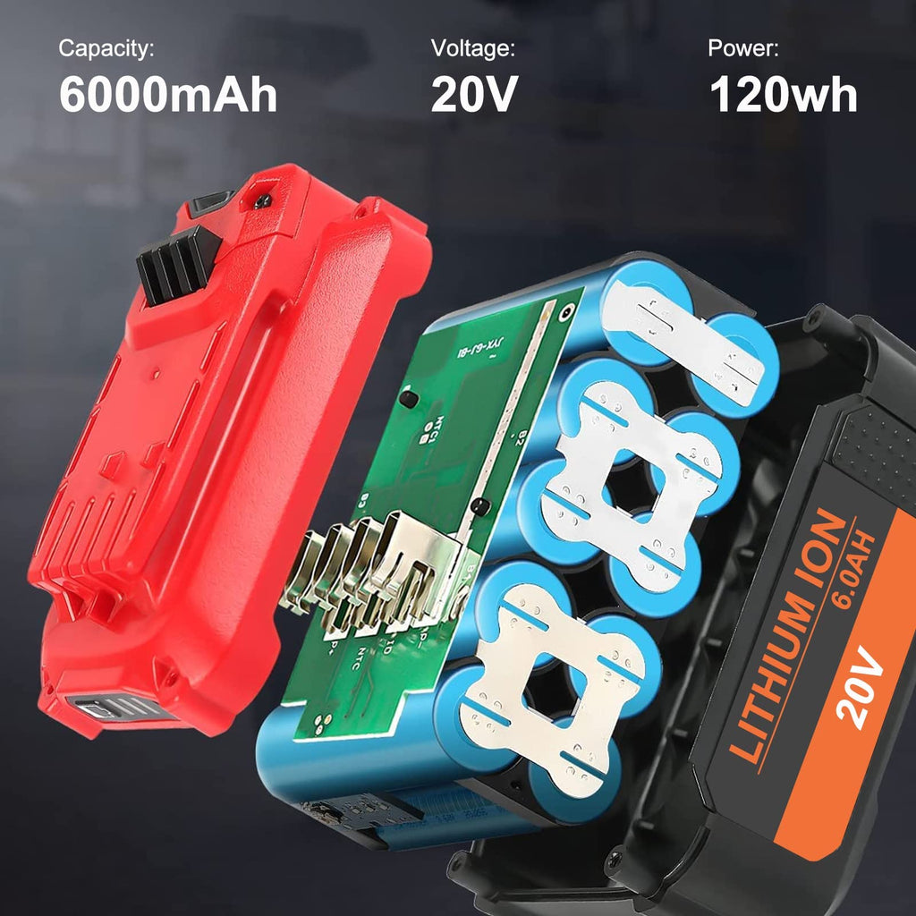 20V 6000mAh Replacement Battery 2 Packs G965472