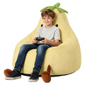 Yellow Faux Rabbit Fur Memory Foam Bean Bag Chair P408
