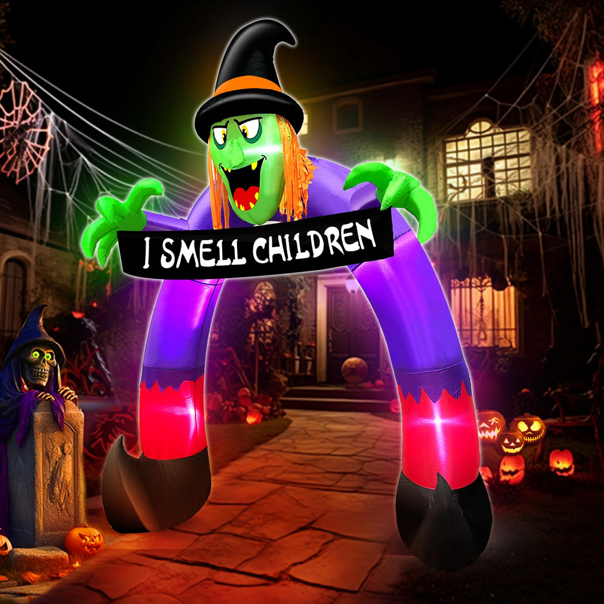 8Ft Halloween Inflatable Witch Archway U9393