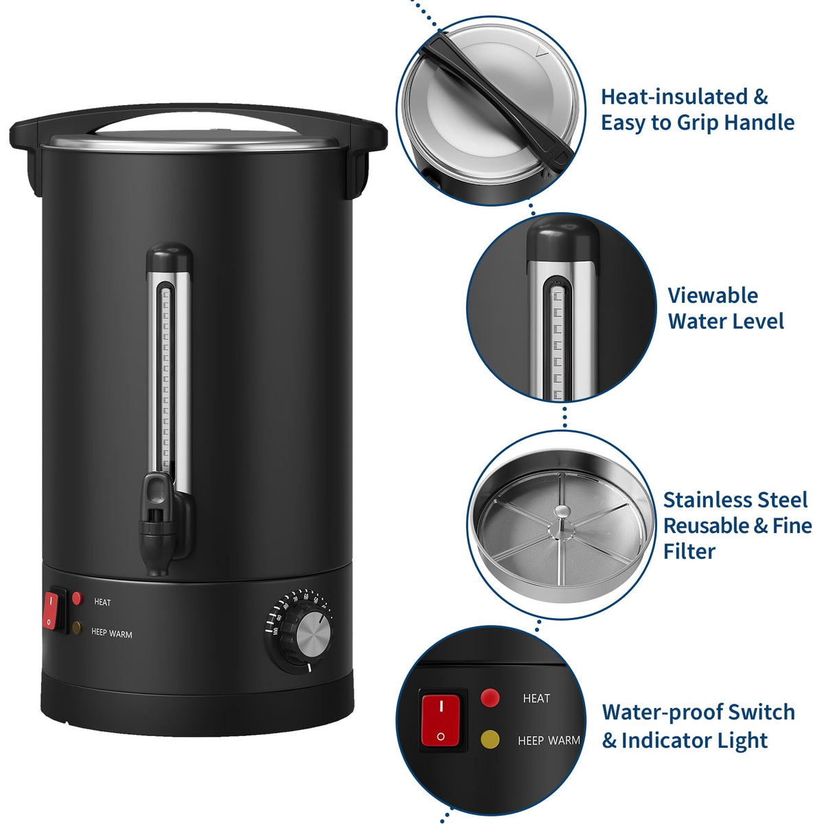 12 L Double Wall Stainless Steel Coffee Urn B12258