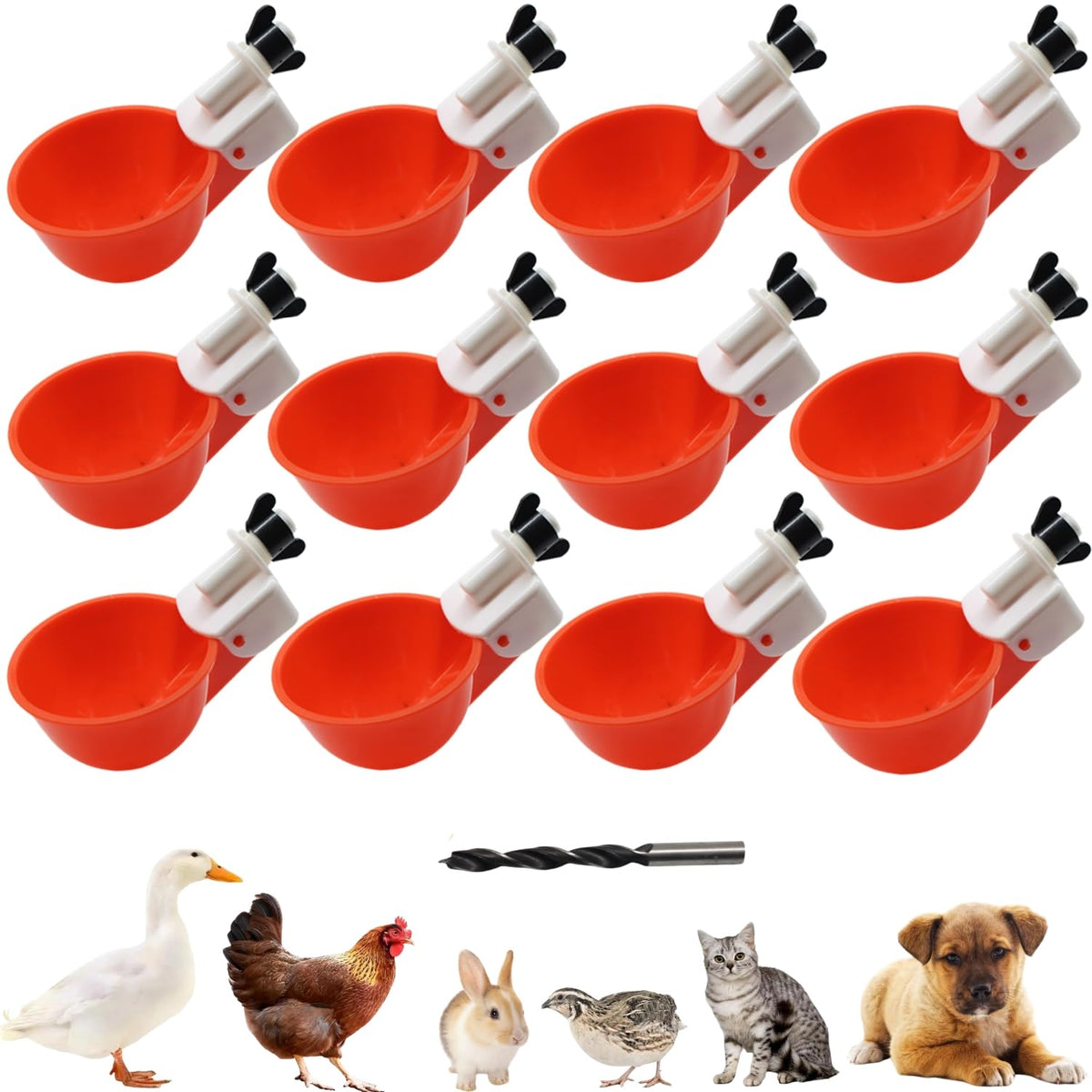12 Pack Poultry Waterer Cups with Drill S219884