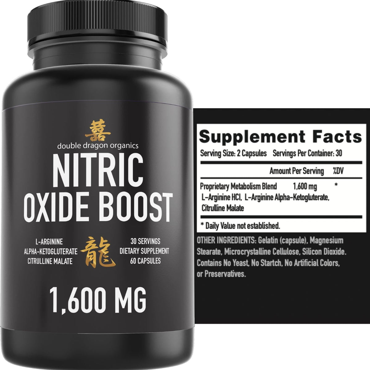 Nitric Oxide Booster Supplement 1600mg 60 Count Q7200