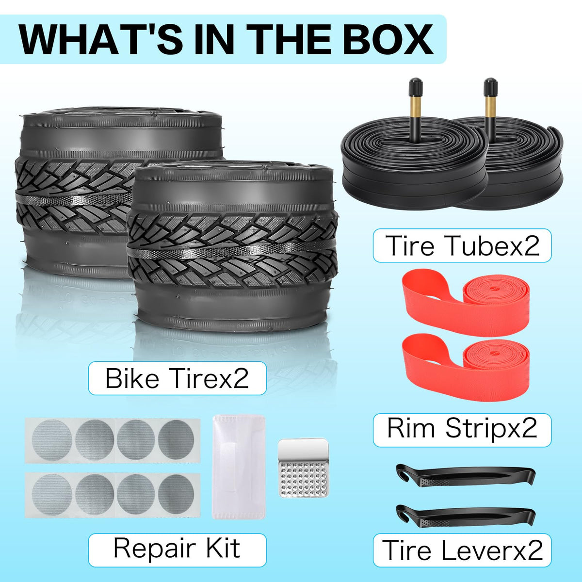 Foldable Road Bike Tires and Inner Tubes 2-Pack J177162