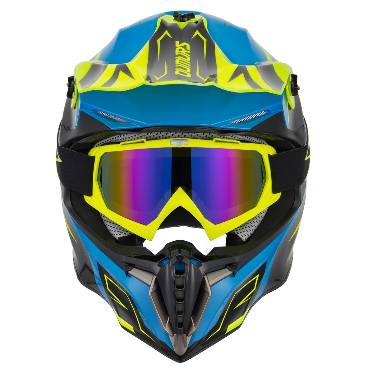 Adult ATV Dirt Bike Helmet with Goggles Gloves & Mask Adjustable Sun Visor Y20085