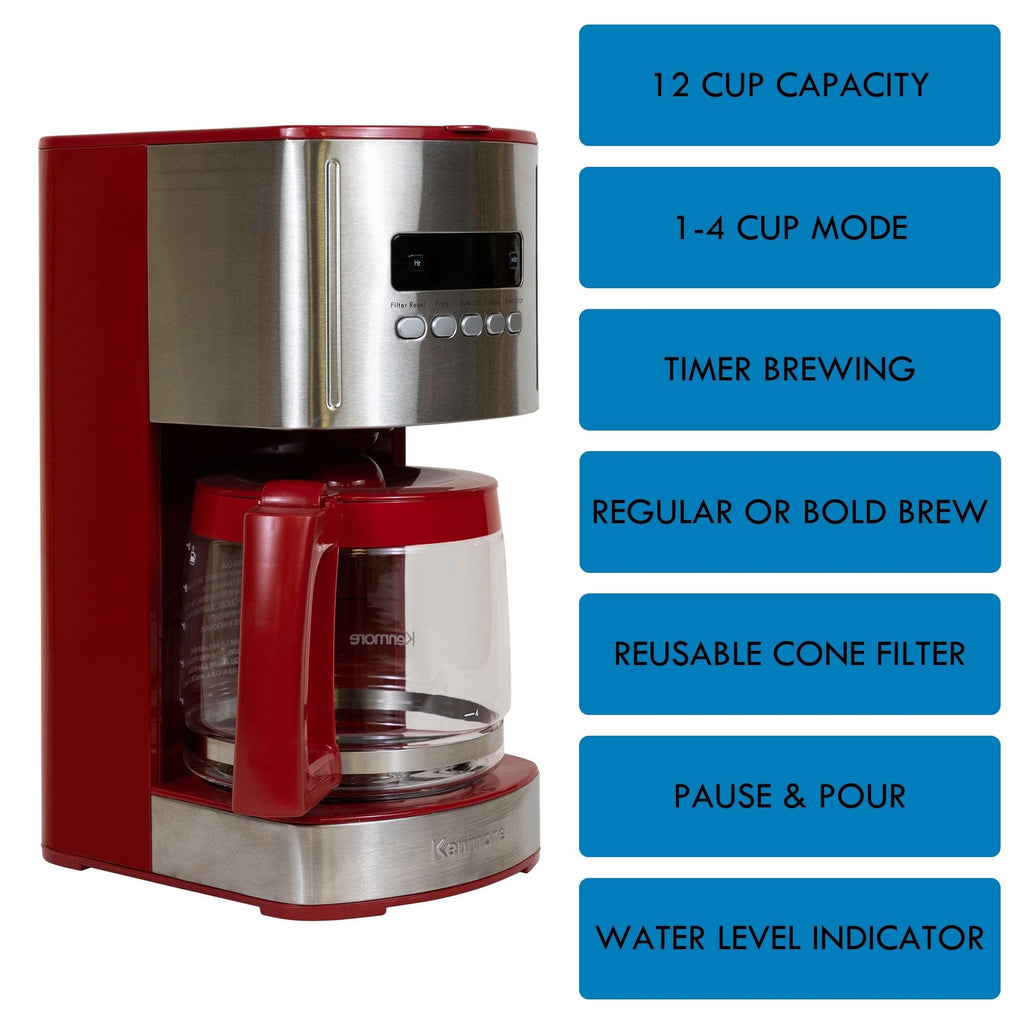 12 Cup Programmable Drip Coffee Maker with Glass Pot C11290
