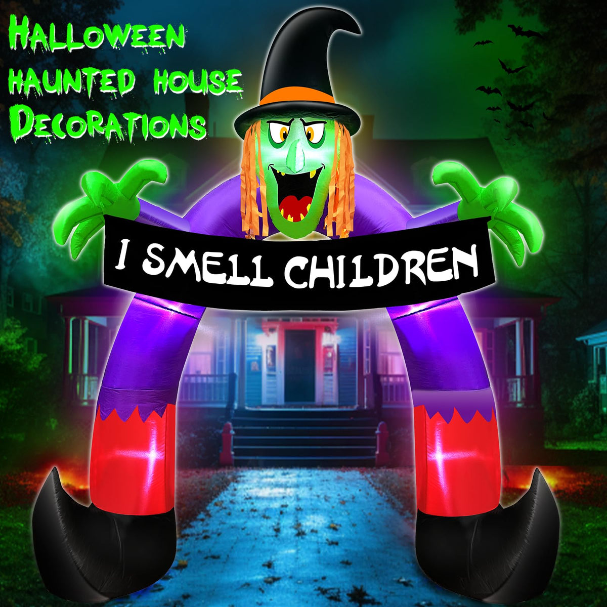 8Ft Halloween Inflatable Witch Archway U9393