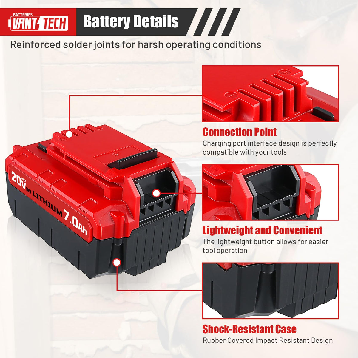 20V 7.0Ah Replacement Battery 2 Pack Z589188