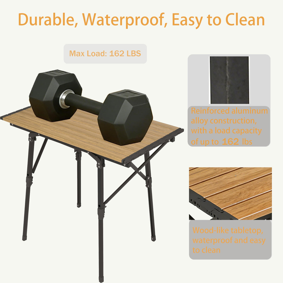 Lightweight Aluminum Alloy Folding Camping Table with Carry Bag G921