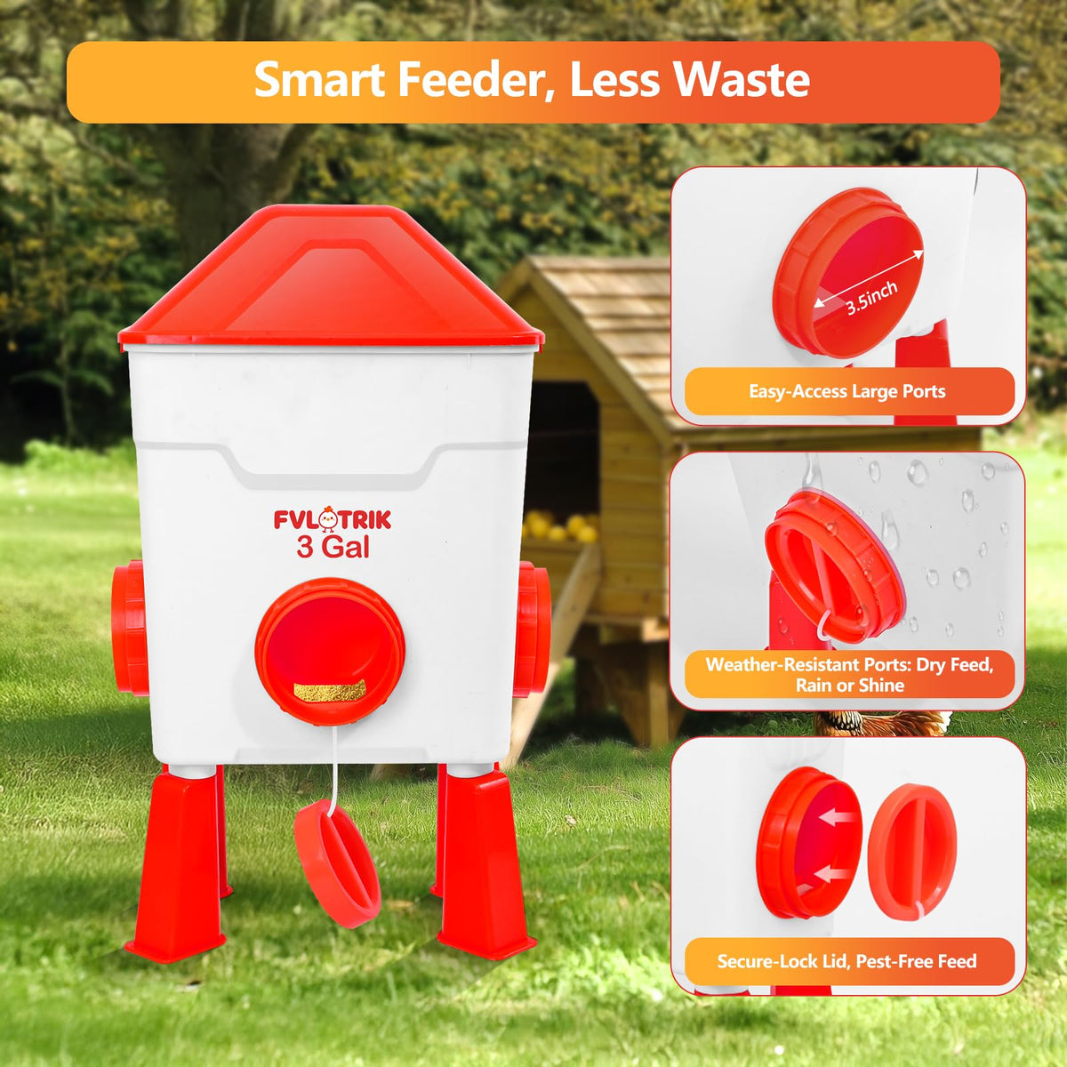 3 Gallon Chicken Waterer and Feeder Set I796671