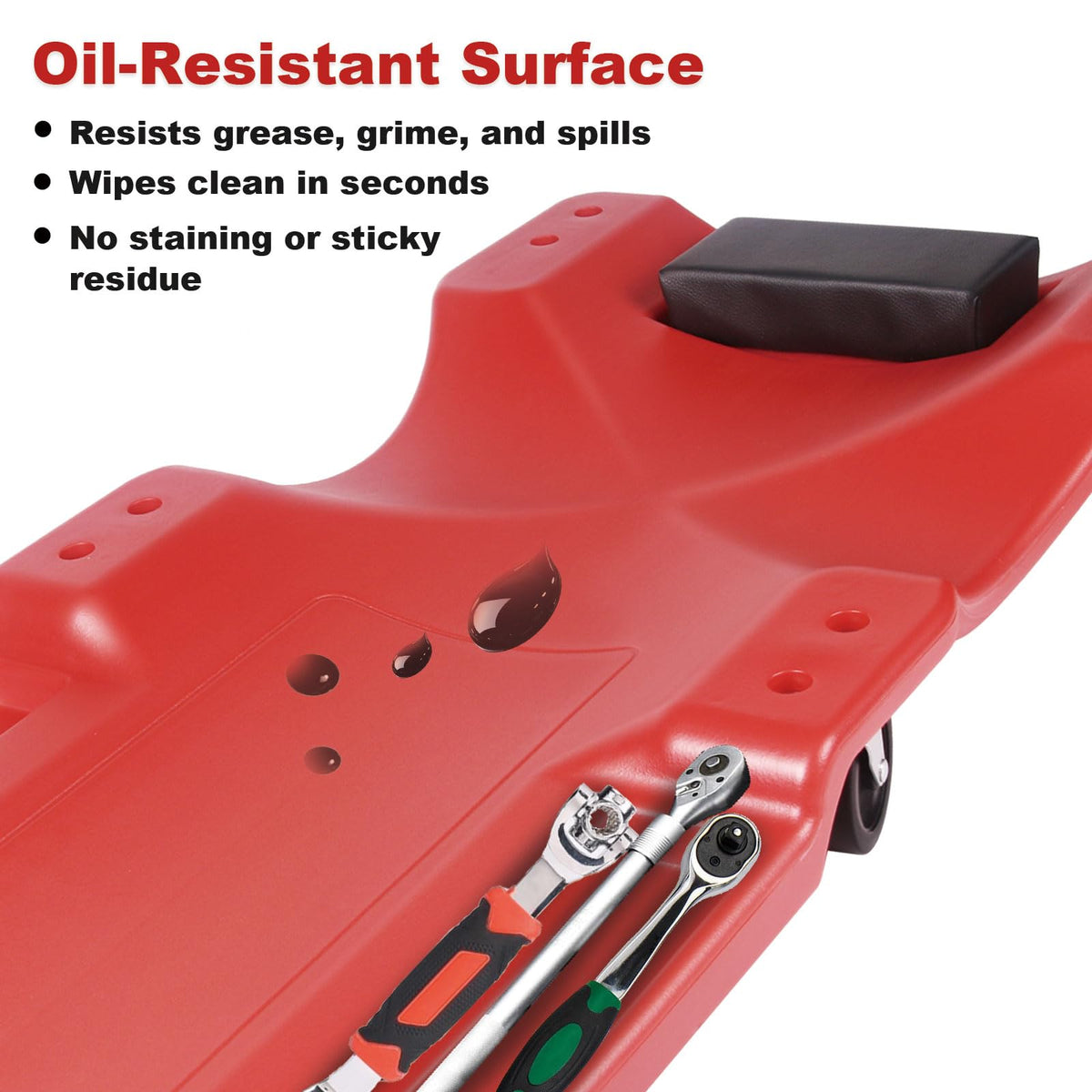 40 Inch Heavy Duty 500 lbs Rolling Car Creeper with Padded Headrest X4298