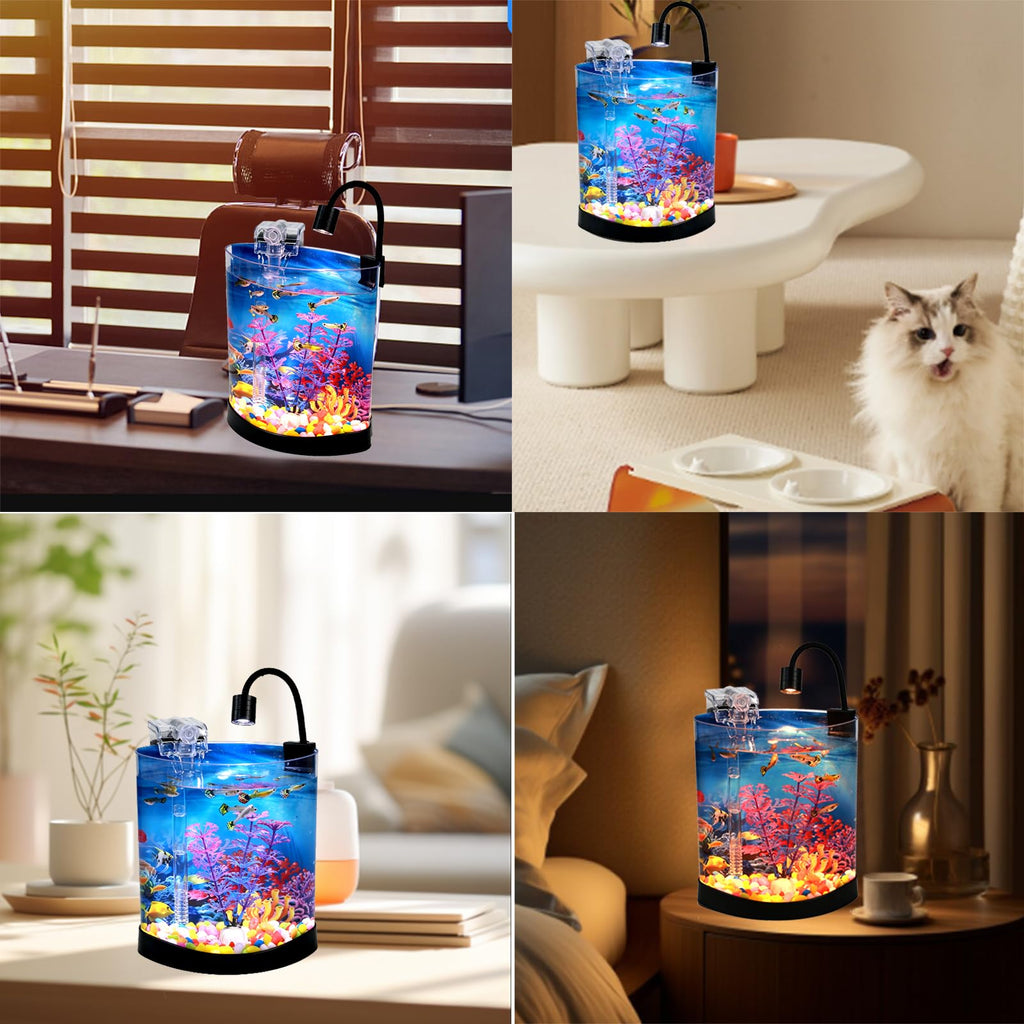1 Gallon Half Moon Fish Tank O5097