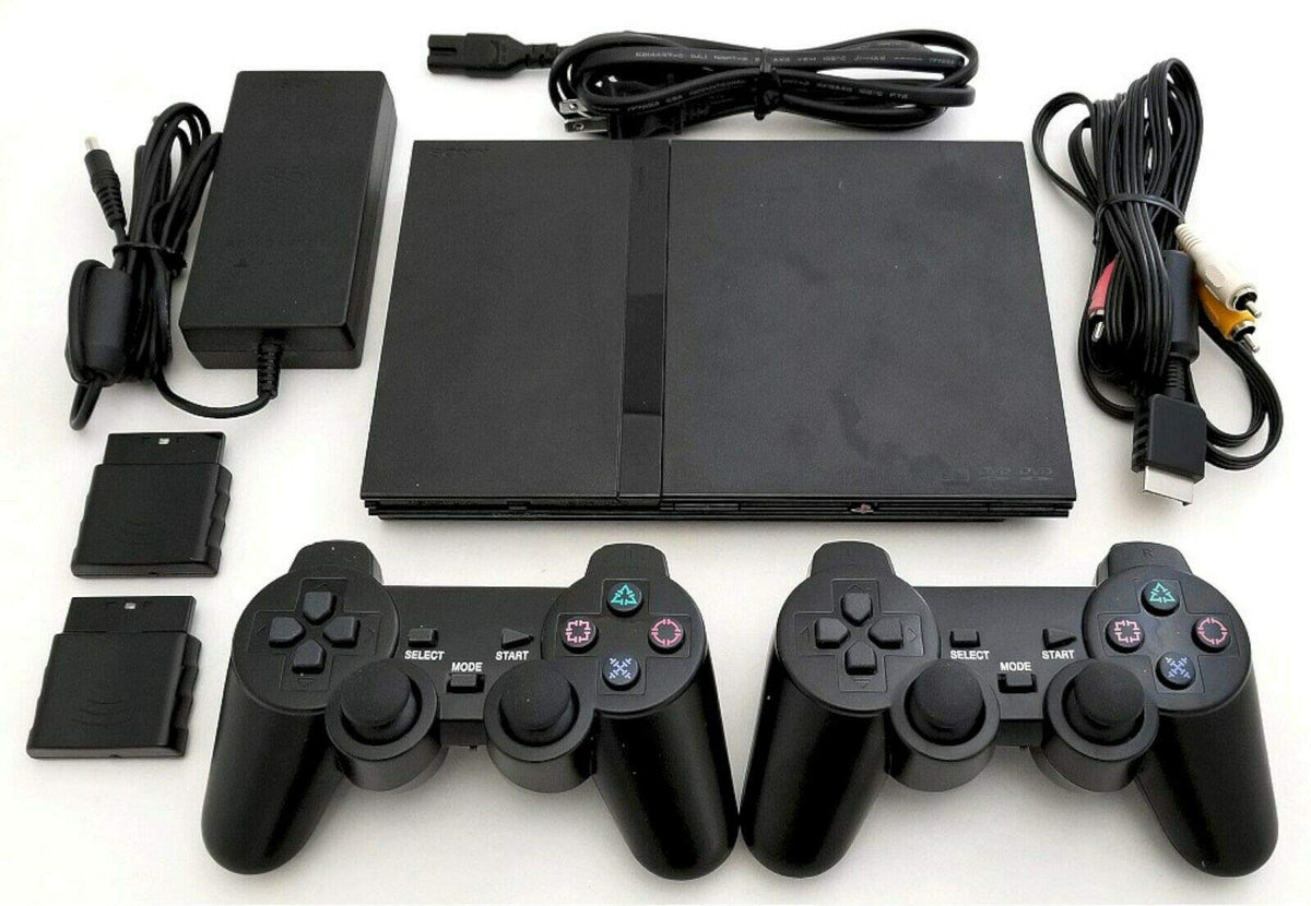 PS2 Slim Gaming Console with 2 Wireless Controllers N204