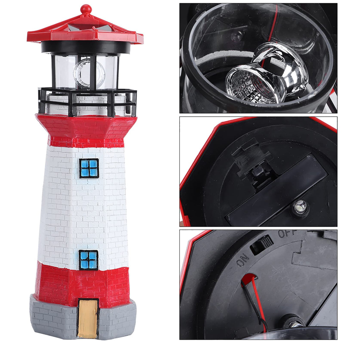 Solar Powered LED Lighthouse K6397