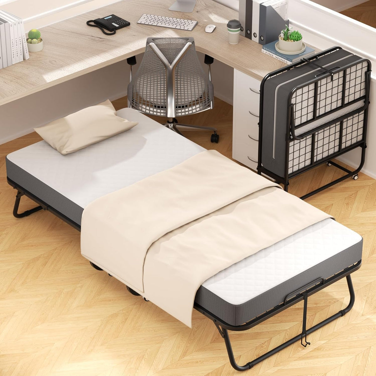 Folding Bed with Mattress 75" x 31" 5" Memory Foam F517923