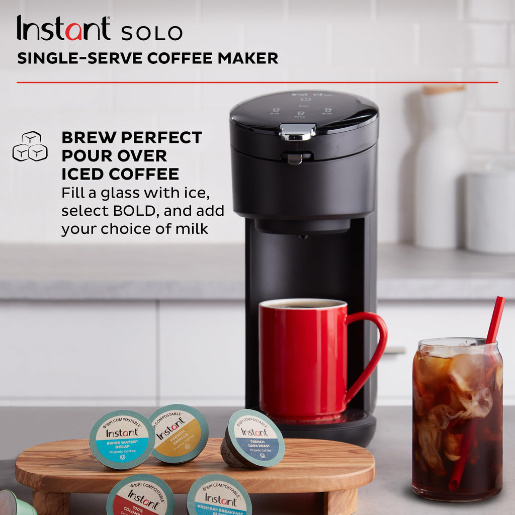 Single Serve K-Cup Pod Compatible Coffee Maker with 40oz Water Reservoir, Black E690527