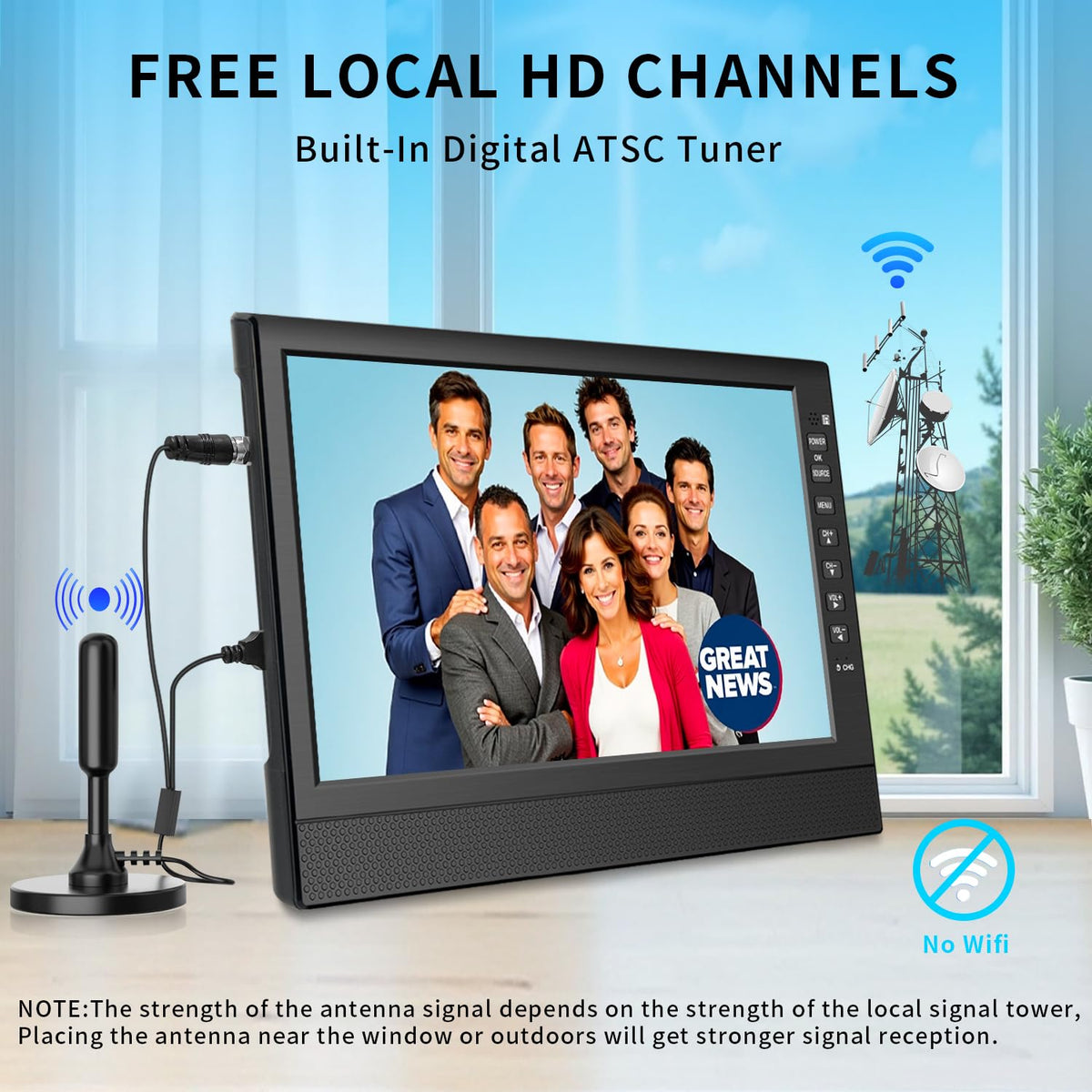 12” Portable Flat Screen TV with Digital Tuner J487024