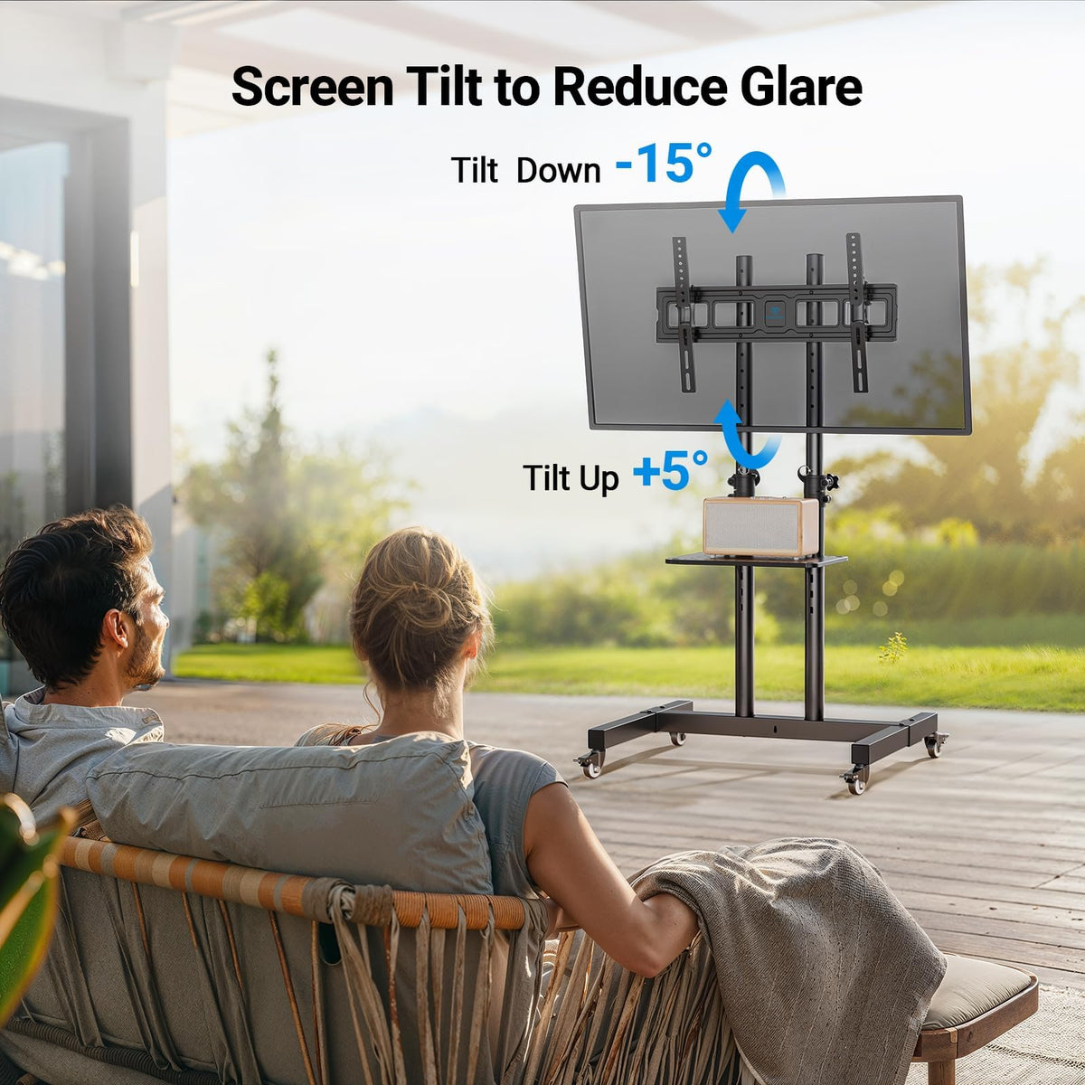 Rolling TV Stand on Wheels for 32-83 Inch Screens up to 110lbs T839