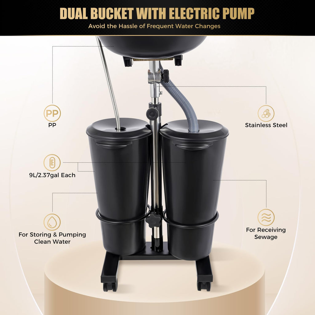 Portable Shampoo Basin with 2 Water Buckets O31124