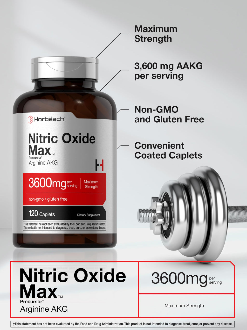 Nitric Oxide 3600mg 120 Caplets C363