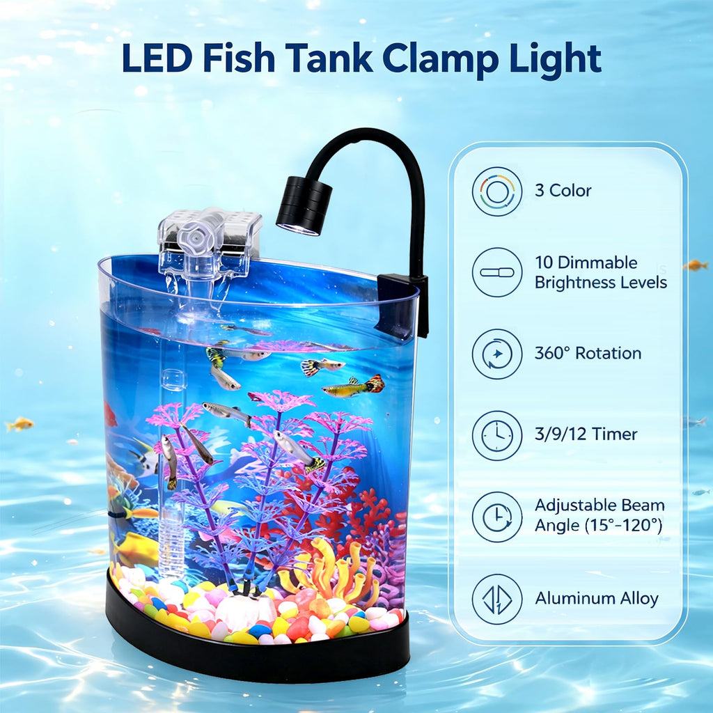 1 Gallon Half Moon Fish Tank O5097