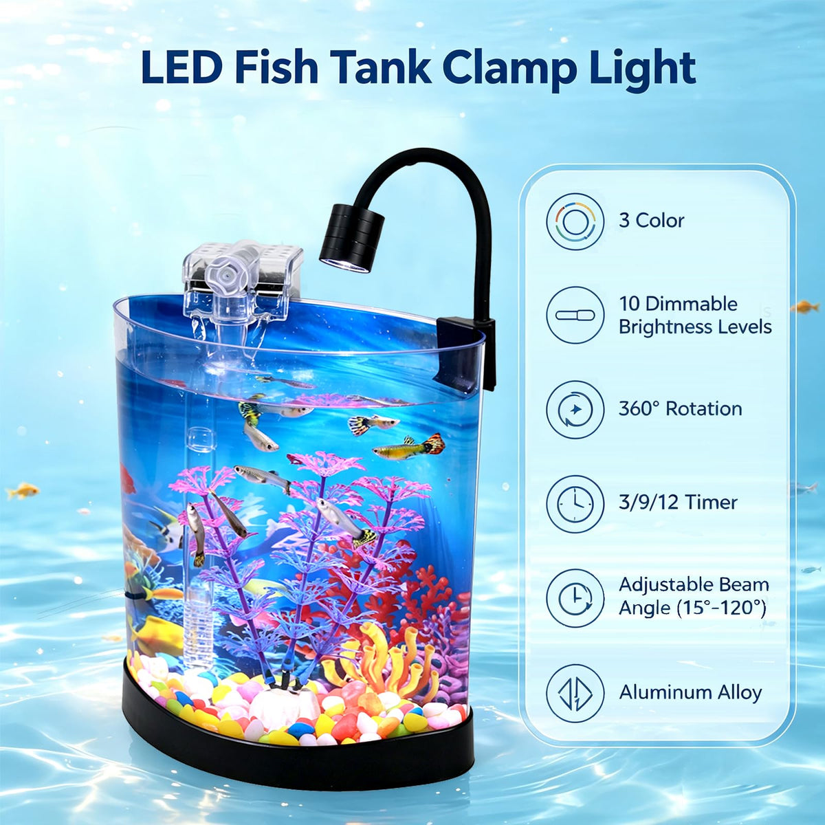 1 Gallon Half Moon Fish Tank O5097