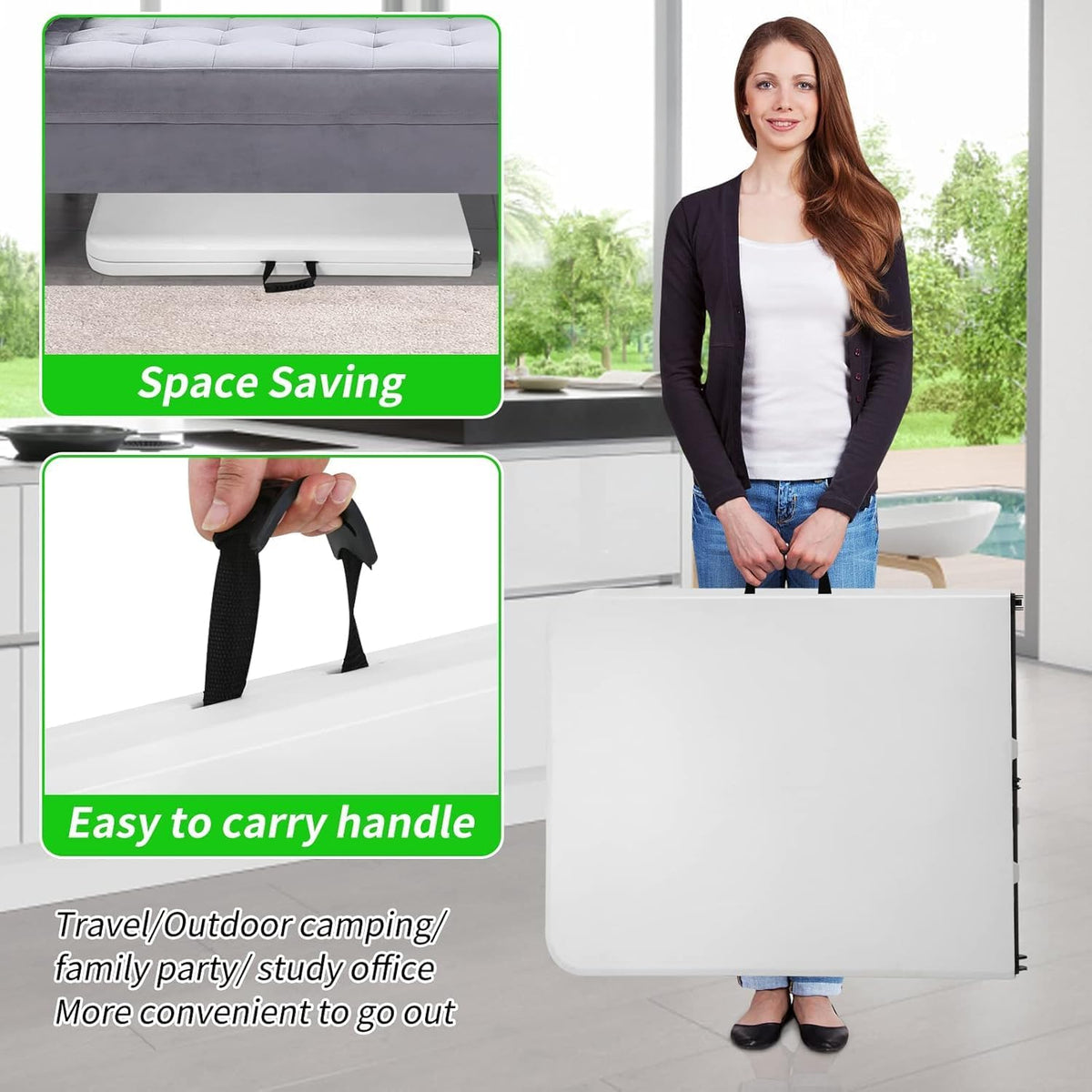 White 6FT Folding Table L946275