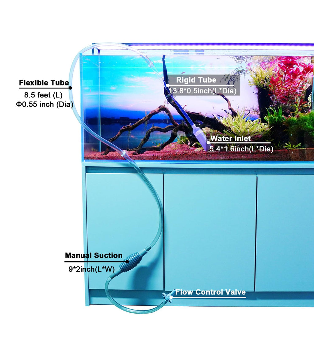 Fish Tank Cleaning Kit with Aquarium Siphon, Fish Net, and Algae Scraper P967080