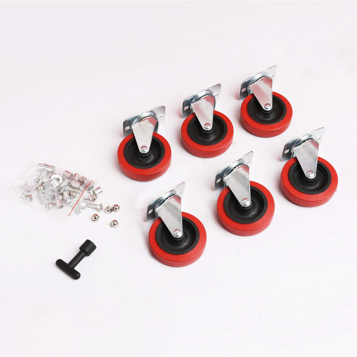 Red 40 Inch Plastic Rolling Creeper R811